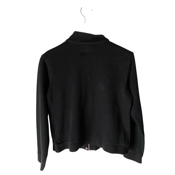 Lauren Ralph Lauren Black Moto Jacket Size Medium Petite - Picture 2 of 5